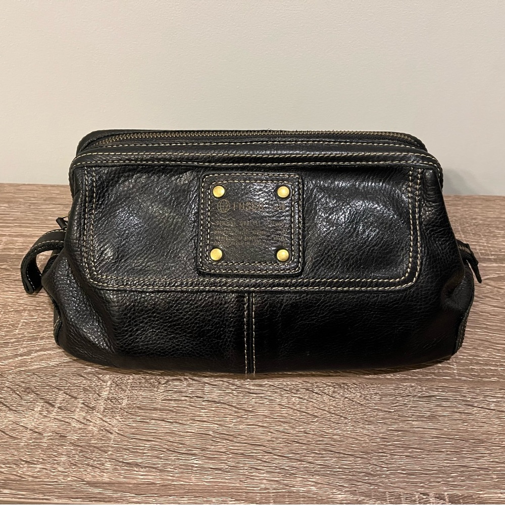 Vintage Leather Fossil Toiletry Bag
